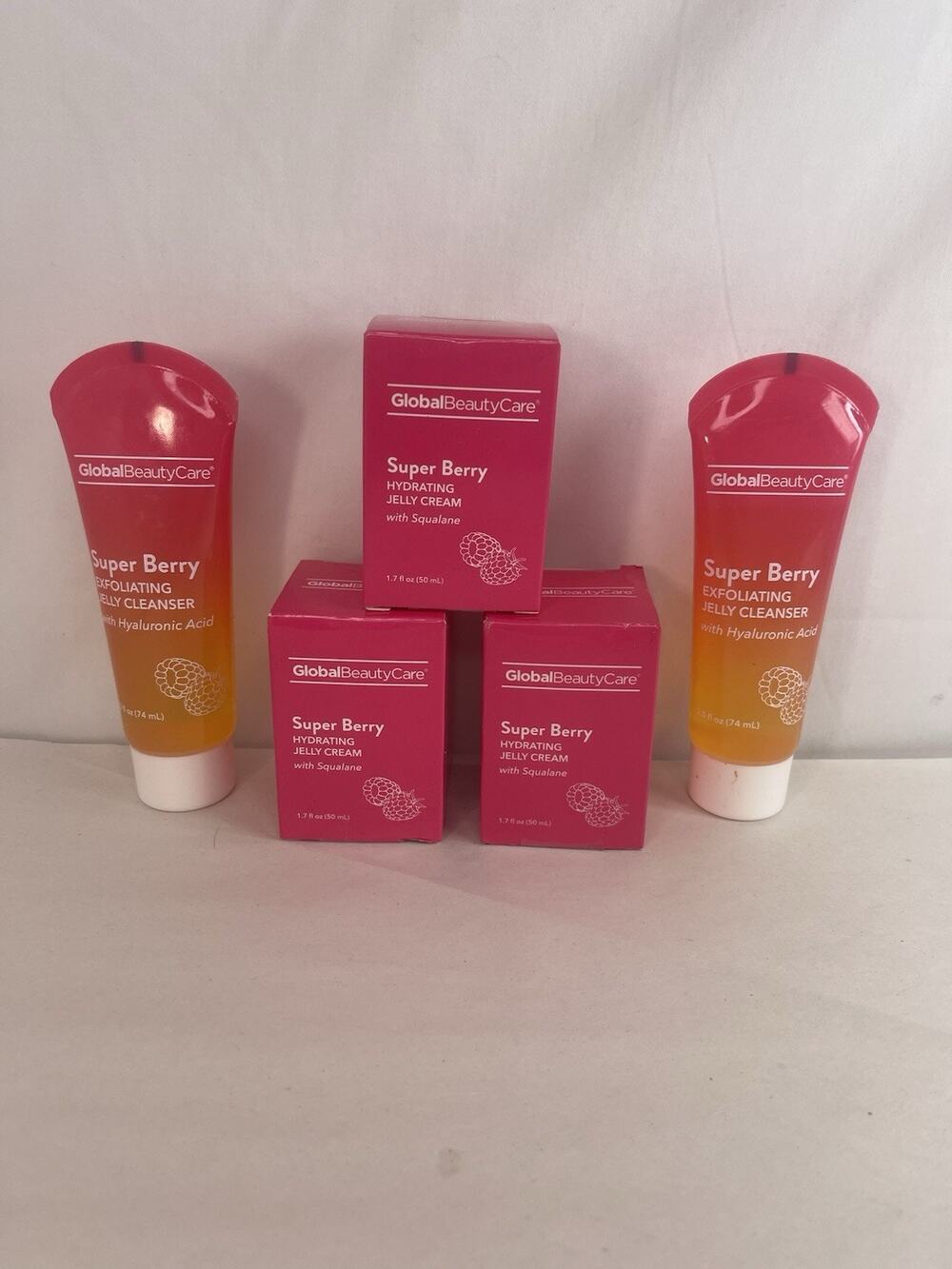 Global Beauty Care Super Berry Lot 3x Jelly Cream 1.7oz + 2x Cleanser 2.5oz